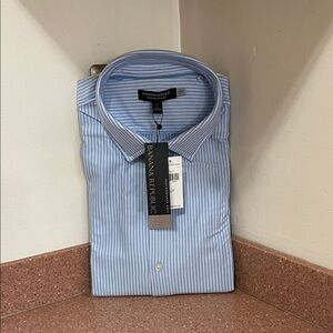 Banana Republic Men's Light Blue Pinstripe Dress Shirt